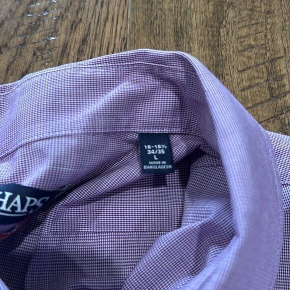 Chaps Men’s Regular Fit Burgundy Button Down. Sz L - Picture 3 of 4